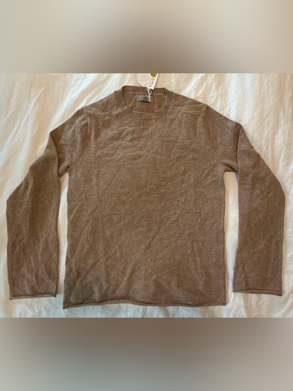 NWT J.Crew Cashmere Classic-Fit Crewneck Sweater Heather Camel S - Picture 5 of 12